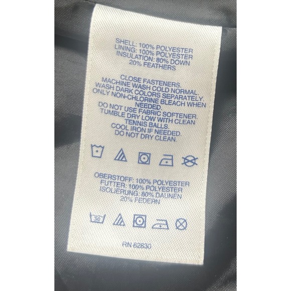 Lands End Womens Black White Geometric‎ Quilted Puffer Vest Size L 14-16 - Picture 6 of 8